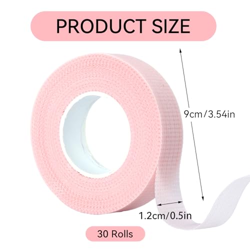 SilkGleam 30 Rolls Eyelash Extension Tape Breathable Hypoallergenic
