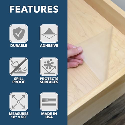 Con-Tact Self-Adhesive Clear Vinyl Shelf Liner - Matte Privacy Film, 18" x 192"