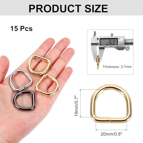 MECCANIXITY Metal D Rings Welded Hardware Buckles for Purses and Belts