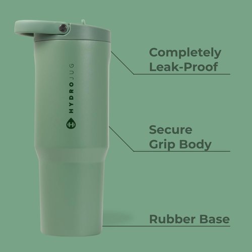 HydroJug Sport - 32oz Stainless Steel Tumbler with Straw | Vacuum Insulated & Leakproof, Sage