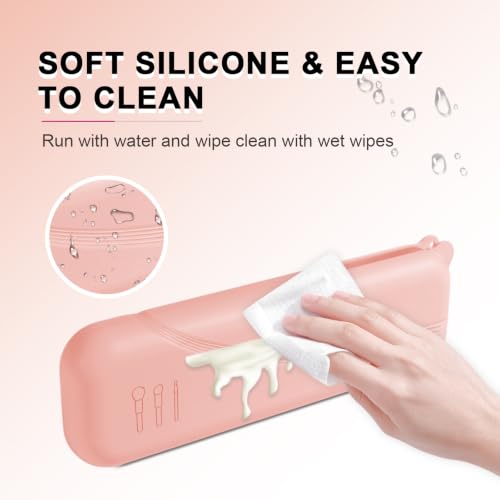 Silicone Makeup Brush Holder - Compact Travel Case for 20+ Brushes