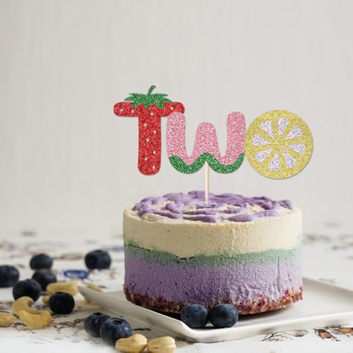 Kaoenla Glitter Fruit Cake Topper for Baby Showers & Birthdays