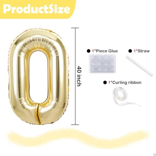 Florisland 40 Inch Light Gold Number 11 Foil Balloon Birthday Decoration