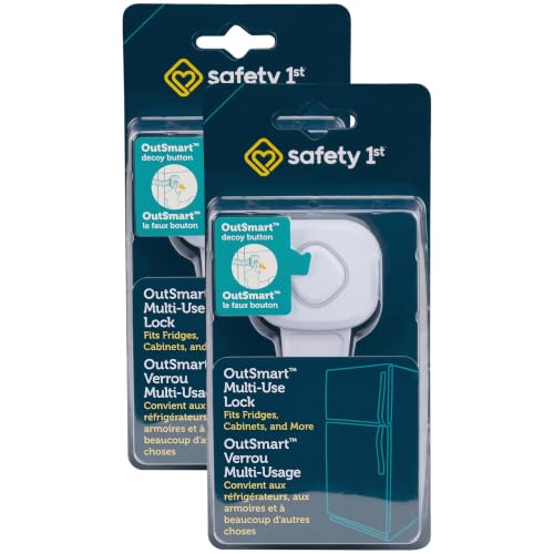 Safety 1st OutSmart Multi-Use Lock White Pack of 2 - Childproof Cabinet & Appliance Security