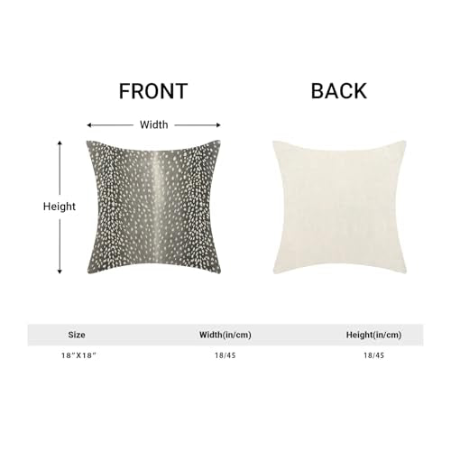 Antelope Print Pillow Covers 18x18 (Pack of 2) - Black Gray Boho Decor