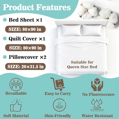 Disposable Queen Size Travel Bed Sheets Set - Breathable & Convenient