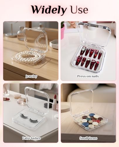 16PCS Acrylic Press-On Nail Display Boxes with Adhesive Tape
