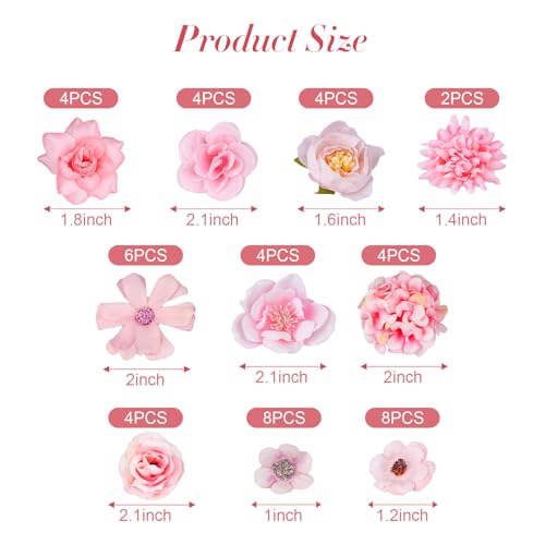 Pink Mini Artificial Flower Heads – 48 Pcs for DIY Crafts & Decor