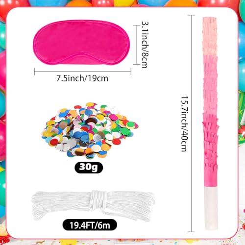 Lemicin 15.75-Inch Pink Piñata Stick Kit with Blindfold and Rope