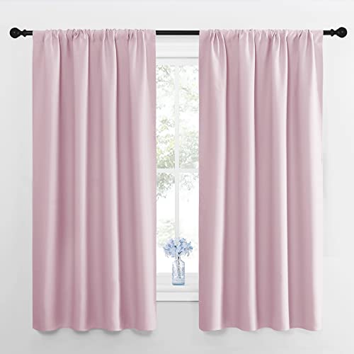 NICETOWN Baby Pink Blackout Curtains - 42" x 63" Rod Pocket Drapes (2 Panels)