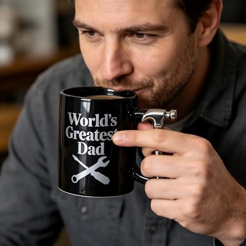 World's Greatest Dad Hammer Handle Coffee Mug 15oz - Novelty Dad Gift