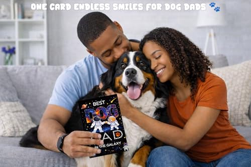Funny Father's Day Card for Dog Dads - 5.5"x8" Astronaut Design