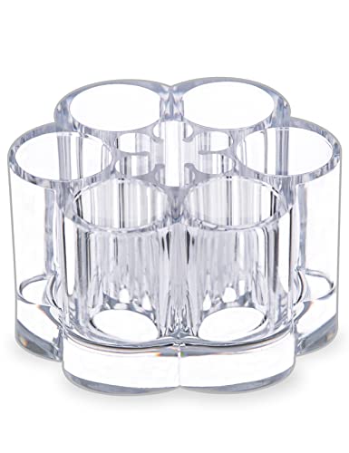 MOSIKER Acrylic Flower Lipstick Holder - 12-Slot Cosmetic Organizer