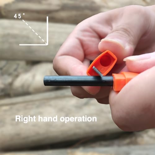 2Packs Ferro Rod Fire Starter for Camping, Ferrocerium Flint and Striker Survival Kit (Black)