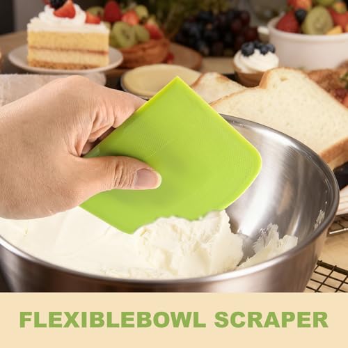 3-Piece Flexible Dough Scraper Set for Baking & Pastry Making