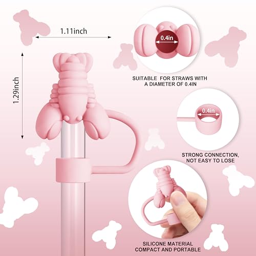 Reusable Silicone Straw Toppers for Stanley Cups - 8 Pack
