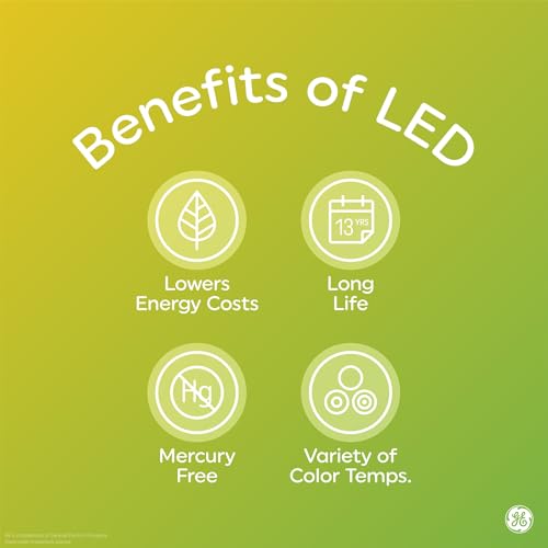 GE 40W Equivalent LED Light Bulbs, Soft White A19, Dimmable, 4 Pack