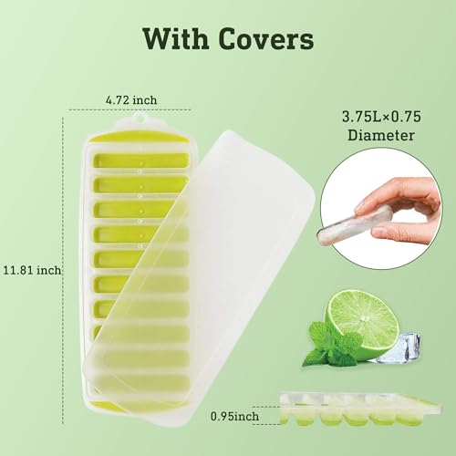 Lily's Home Silicone Ice Cube Tray Set - BPA-Free, Stackable Design