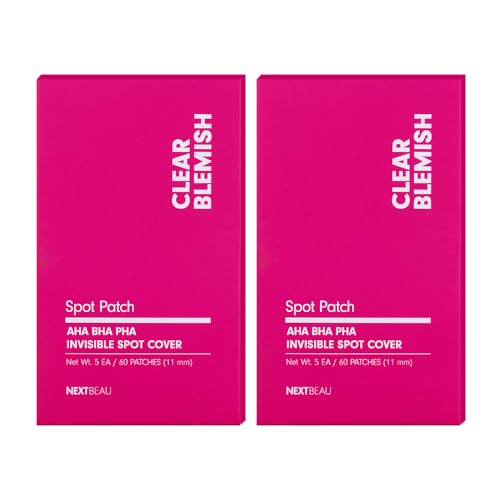 NEXTBEAU Hydrocolloid Acne Patches with AHA BHA PHA & Tea Tree 120ct