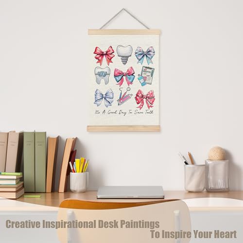Coquette Pink Bow Dental Office Wall Art Poster - 12x16 Inch Canvas