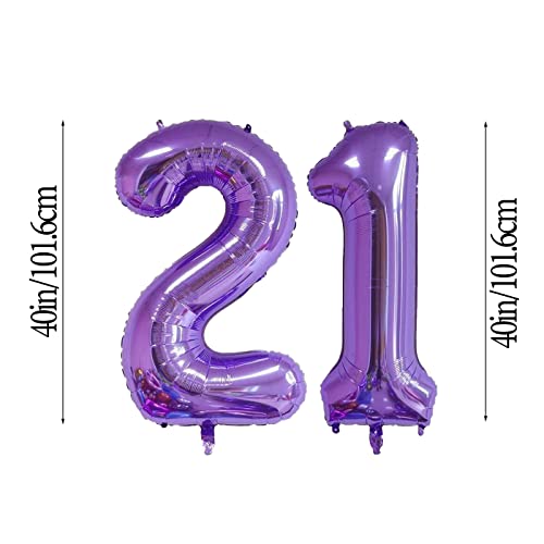 40 Inch Number 21 Foil Balloons Celebration Decorations for Happy