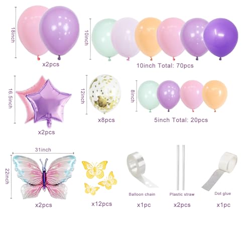 Butterfly Balloon Arch Kit - Pink & Purple Party Decorations