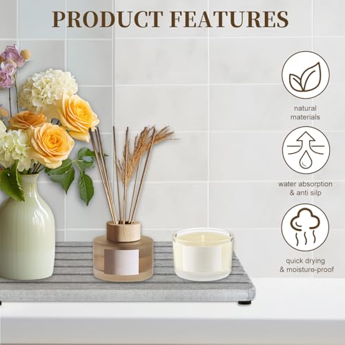 2 Pack Diatomite Coasters - Ultra Absorbent & Quick Drying