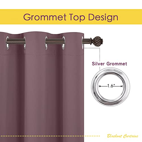 NICETOWN Thermal Blackout Curtains - Dry Rose, 70" x 108", 2-Panel Set