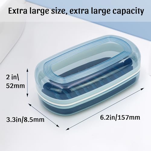 OZNER Clear Travel Soap Case - Leak-Proof Holder for Shampoo & Conditioner Bars