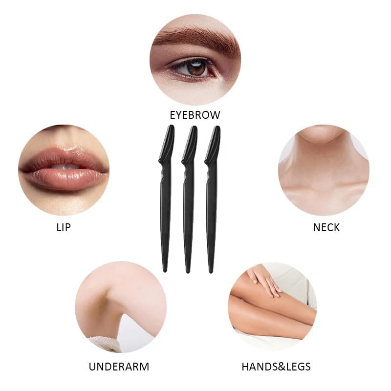 Dermaplane Razor 12-Pack Face Shaver and Eyebrow Trimmer Peach Fuzz Remover