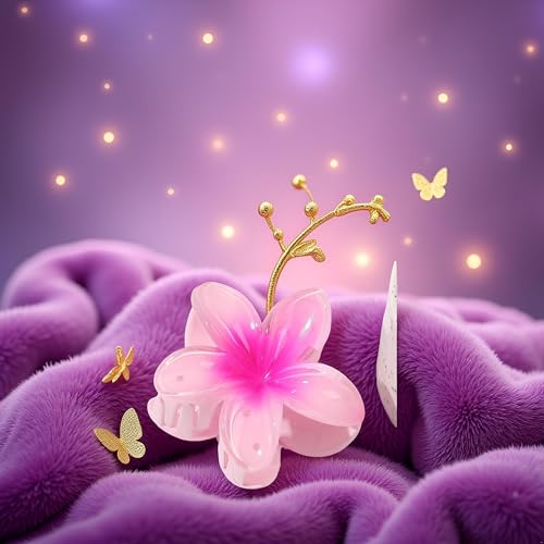 Purple Egg Flower Hair Claw Clip - Strong Hold Non-Slip Hair Accessory