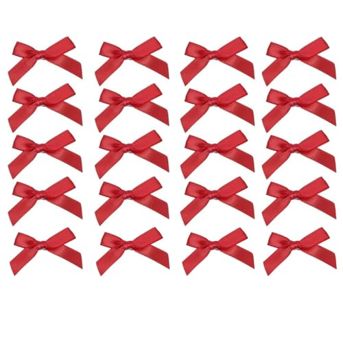 20Pcs Red Mini Bow Hair Clips Ribbon Barrettes for Women and Girls