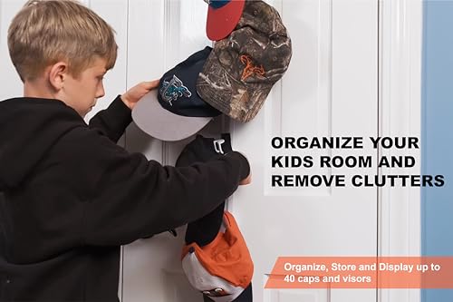Over-The-Door Hat Organizer with 1 Strap, Holds Up to 20 Caps