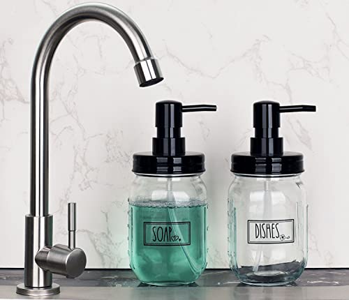 Plastic Mason Jar Soap Dispenser Pumps & Lids - 6 Pack