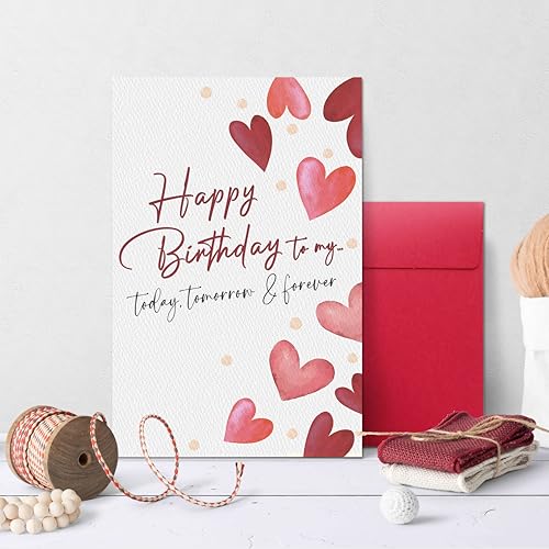 My Forever Happy Birthday Card - Romantic Gift for Husband, Wife, Partner