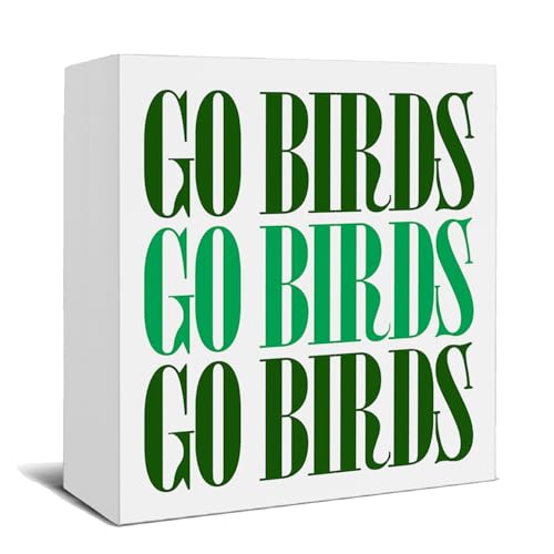 Green Football Wooden Box Sign Retro Sports Ball Decor 5x5 Inch