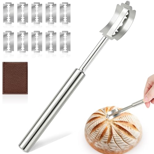 304 Stainless Steel Bread Lame with 10 Replacement Razor Blades