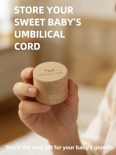 Minimalist Wooden Umbilical Cord Keepsake with Acrylic Box - Leaves