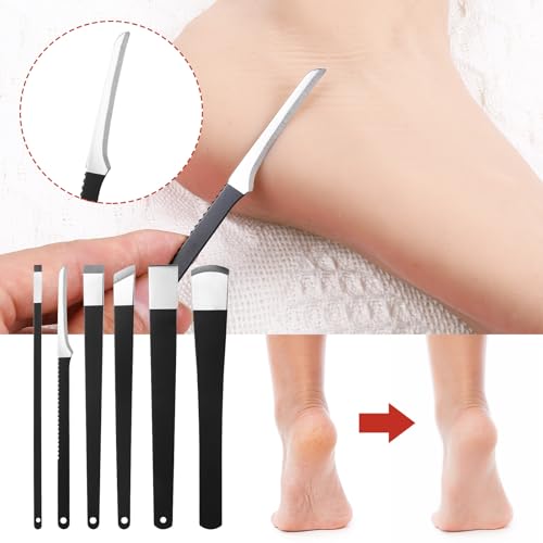 JJUNW 6-Piece Professional Pedicure Knife Set & Foot Callus Remover with Storage Box