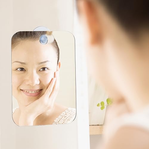 Herxsin Fogless Shower Mirror for Shaving - 6.7x5.1in Portable Silver