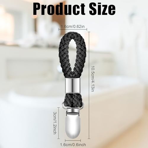 Black 6-Piece Metal & Cotton Kitchen Towel Clips - Versatile & Durable