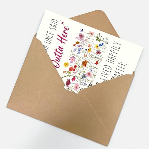 Funny Retirement Card for Women with Kraft Envelope & Gold Seal