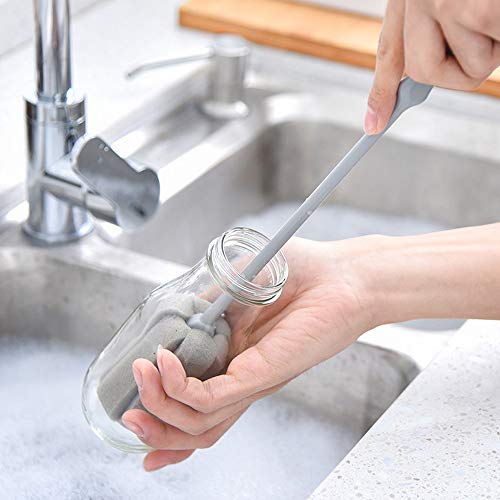 Foshine 2 Pack Bottle Cleaning Sponge Brushes - Long & Short