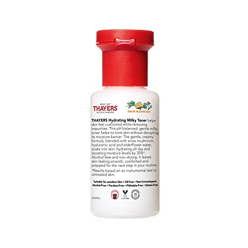 Thayers Milky Hydrating Face Toner with Snow Mushroom & Hyaluronic Acid 3 Fl Oz