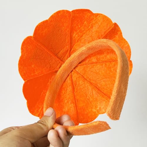 Yaxaming 2-Pack Halloween Pumpkin Headband with Green Leaf Orange Hair Hoop