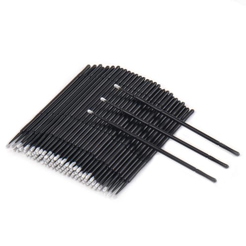 Mekupeu 100Pcs Disposable Micro Applicator Brushes for Eyelash Extensions and Makeup