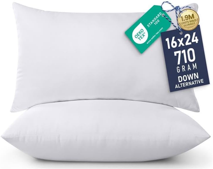 Utopia Bedding 16x24 Pillow Inserts - Set of 2 White Decorative Throw Pillows for Sofa & Couch - Soft & Fluffy Cushions