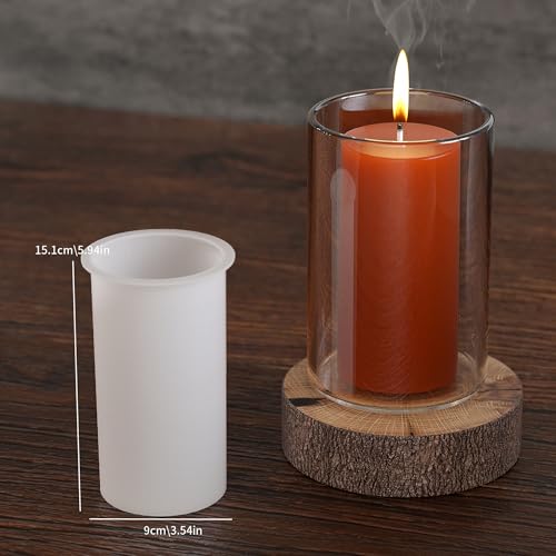 Silicone Cylinder Candle Mold Set - 3" x 6" - 2 Pieces for Resin and Soap Making