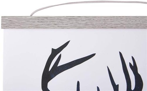 Benjia Magnetic Poster Hanger - 23" Wooden Frame for Canvas & Artwork | Grey Dowel Hanging Kit