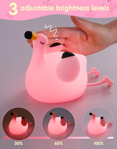 YISUN Flamingo Night Light - Rechargeable Silicone Nursery Lamp